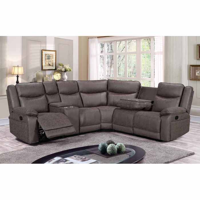 Sectional Recliner Sofa with Wireless charging and Missage and Heating