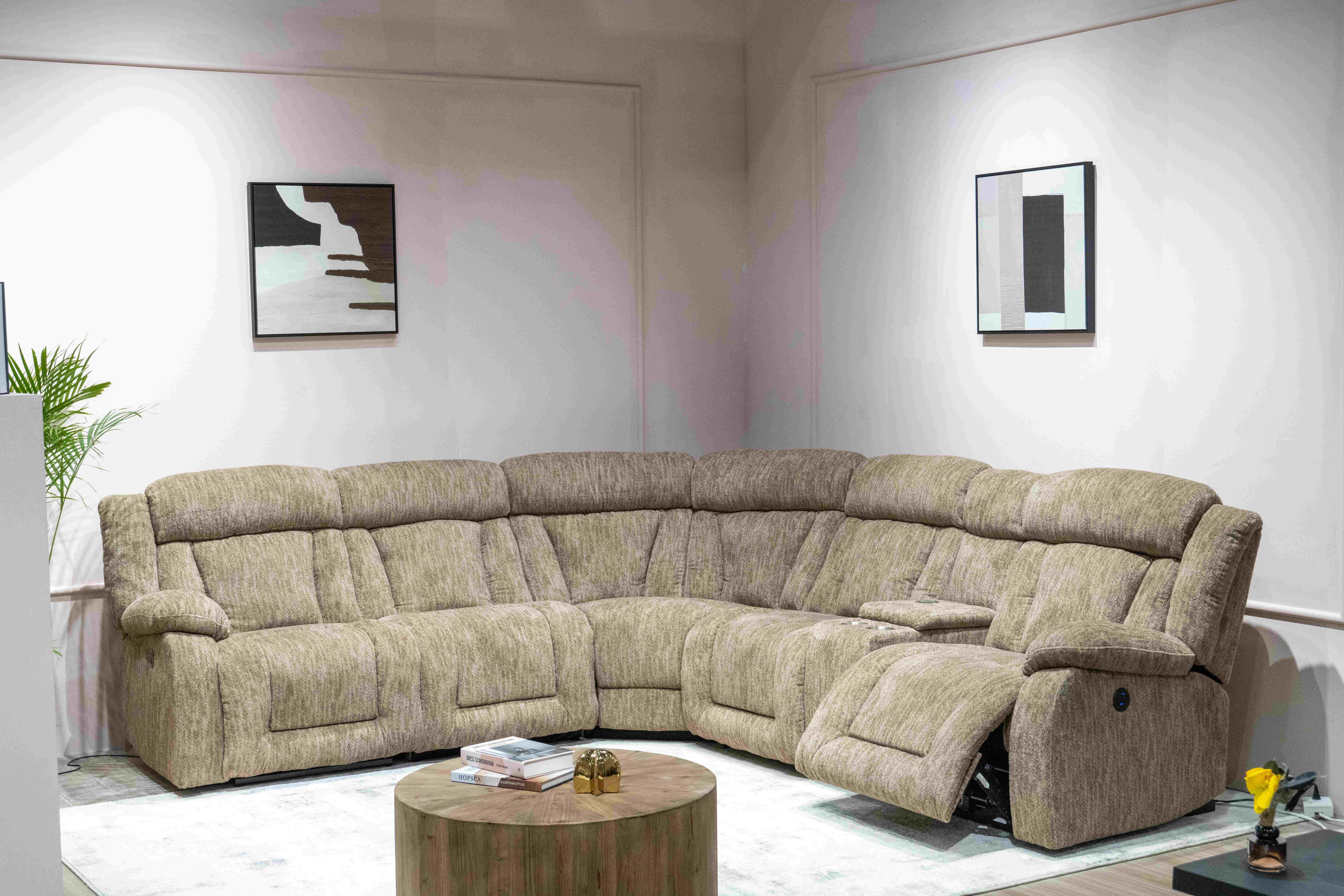 Grey Sectional Recliner Chair