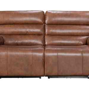 Electric Genuine Leather 2-Seater Sofa (optimized for 3) with USB and Type-C charging ports.