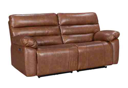 Electric Genuine Leather 2-Seater Sofa (optimized for 3) with USB and Type-C charging ports.