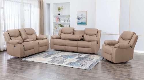Electric 3-Seater Recliner Sofa with Backlit Switches and USB Ports