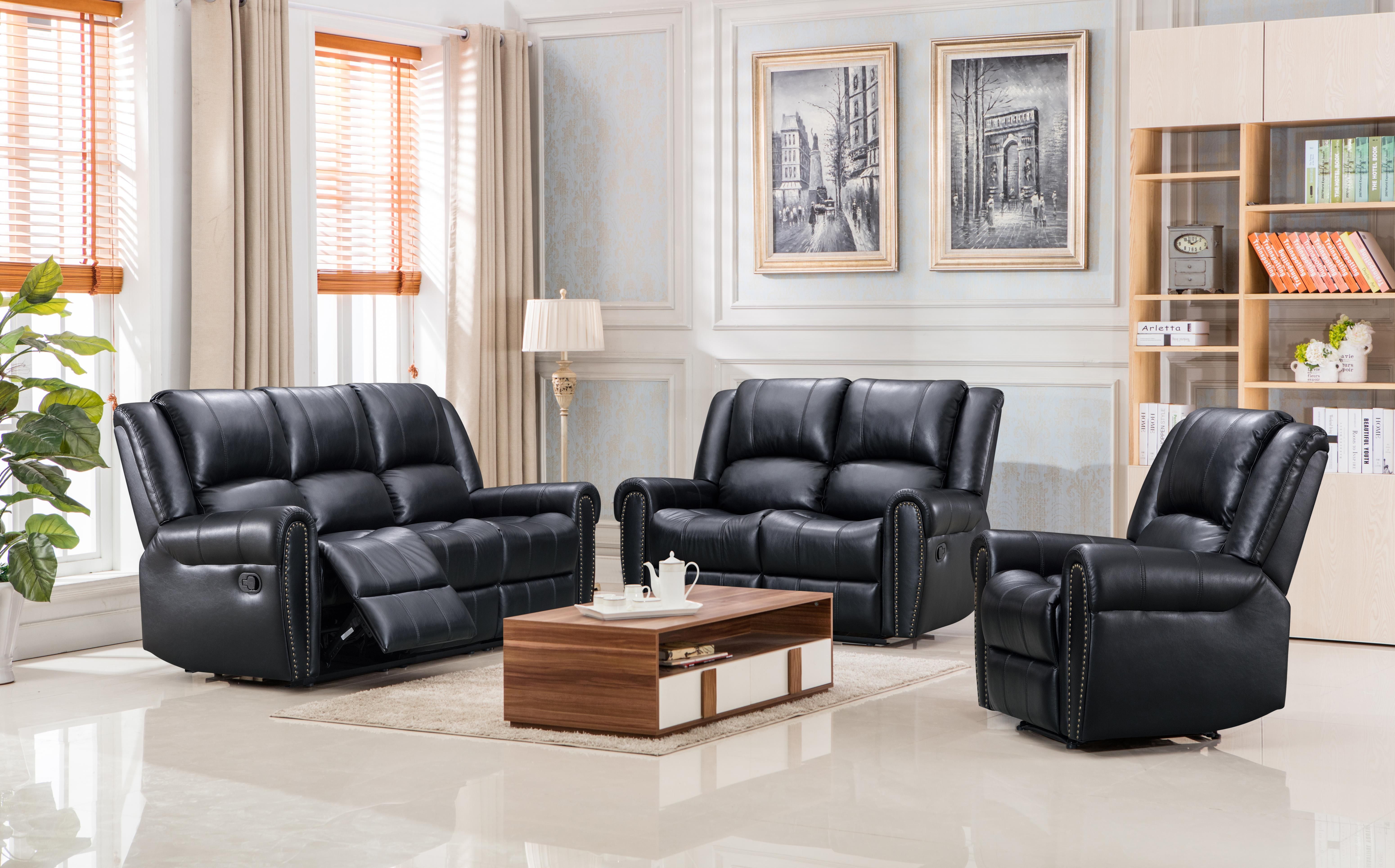 Air Leather Combina Recliner Sofa