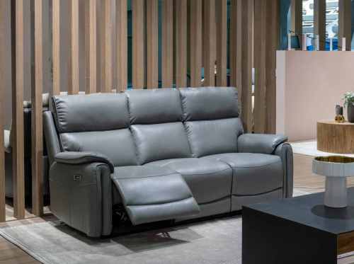 3-Seater Recliner Sofa with USB & Type-C Ports and Adjustable Backlight