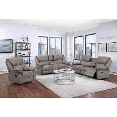 Comfortable manual recliner sofa set with customizable Bluetooth speakers.