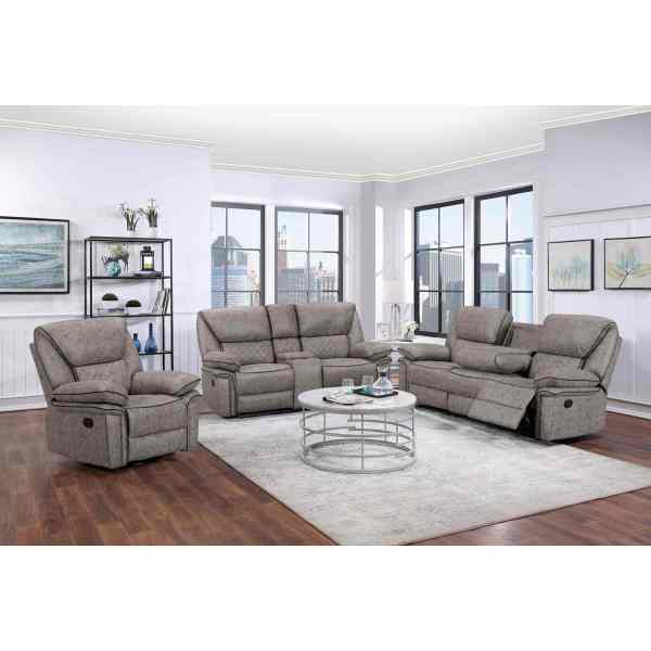 Comfortable manual recliner sofa set with customizable Bluetooth speakers.