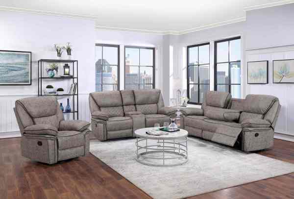 Comfortable manual recliner sofa set with customizable Bluetooth speakers.