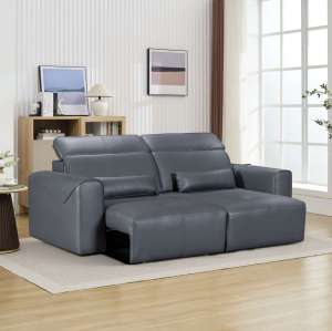 A Power Reclining Sleeper Sofa with an adjustable headrest and lumbar support
