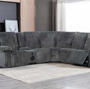 Plush Sectional Recliner Sofa with Bluetooth Speaker