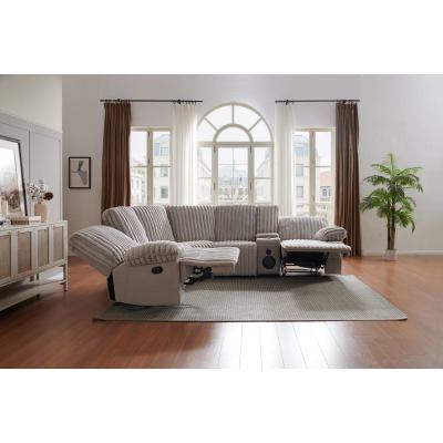 Plush Sectional Recliner Sofa with Bluetooth Speaker