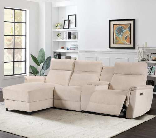 Electric Modular Recliner Sofa with Chaise Lounge and Storage