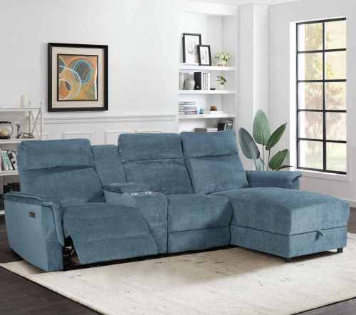 Electric Modular Recliner Sofa with Chaise Lounge and Storage