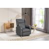 Push-back reclining wheelchair with four swivel locks.