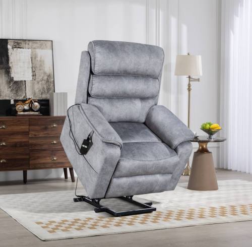 Elderly recliner chair with wireless charging and cup holder