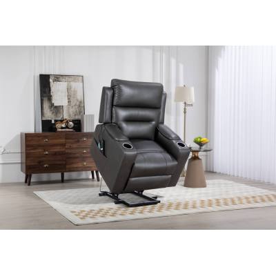Electric lift chair with 8-point massage function and storage armrests.