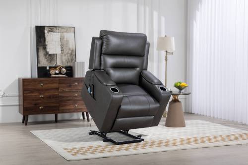 Electric lift chair with 8-point massage function and storage armrests.