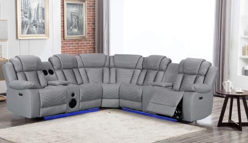 Sectional Recliner Sofa with Bluetooth speakers and Massage and Heating