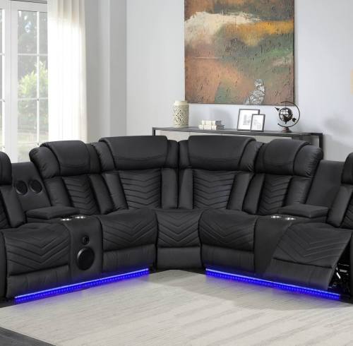 Sectional Recliner Sofa with Bluetooth speakers and Massage and Heating