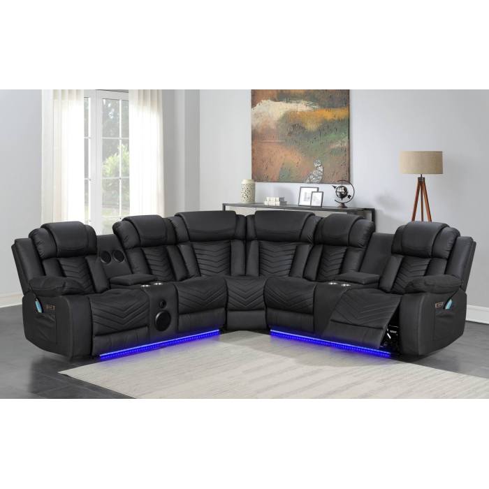 Sectional Recliner Sofa with Bluetooth speakers and Massage and Heating