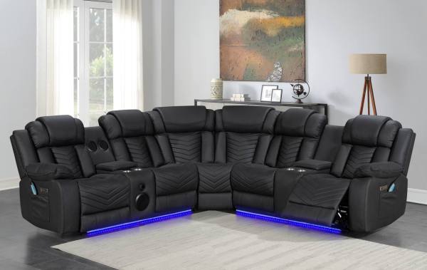 Sectional Recliner Sofa with Bluetooth speakers and Massage and Heating