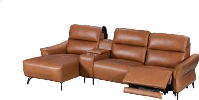 Power Reclining Sectional with Chaise and Integrated Reading Light