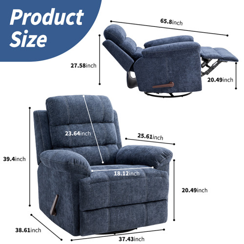 Hypoallergenic Polyester Fiber Nursery Recliner Chair for Living Room