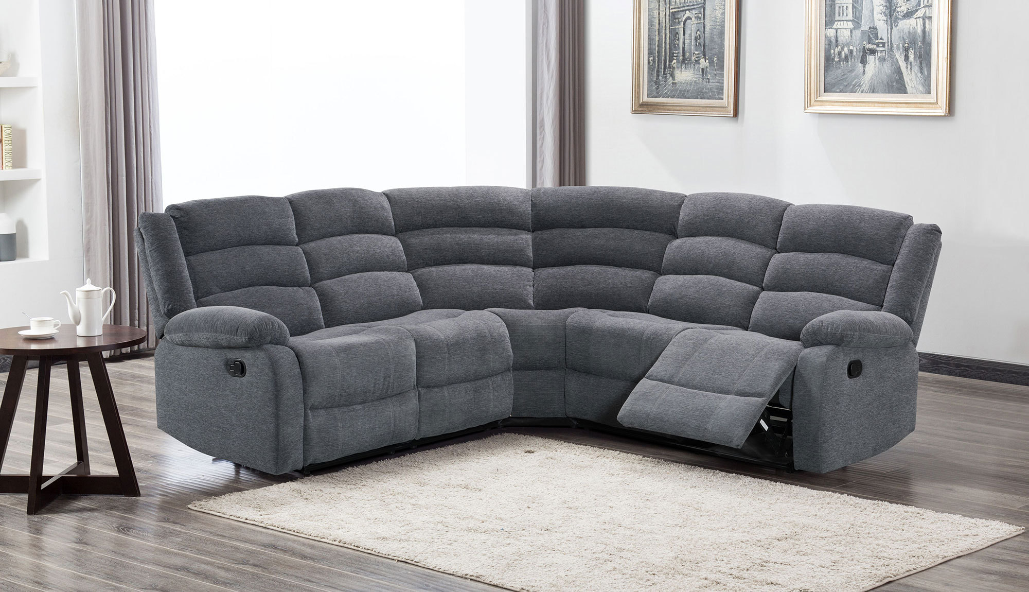 Fabric Sectional Recliner Sofa 