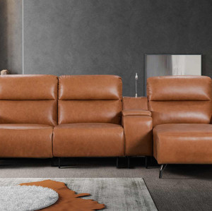 Power Reclining Sofa with Chaise and Integrated Reading Light