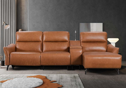 Power Reclining Sofa with Chaise and Integrated Reading Light