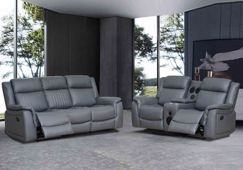 Manual Reclining Sectional with Integrated Bluetooth Speaker