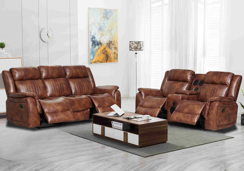 Manual Reclining Sectional with Integrated Bluetooth Speaker