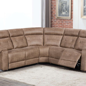 Air Leather Recliner Sofa Sectional with Supportive Sponge