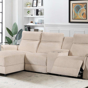 Electric Modular Recliner Sofa with Chaise Lounge and Storage