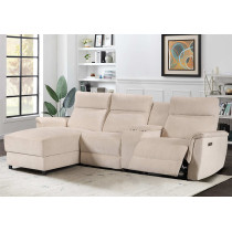 Electric Modular Recliner Sofa with Chaise Lounge and Storage