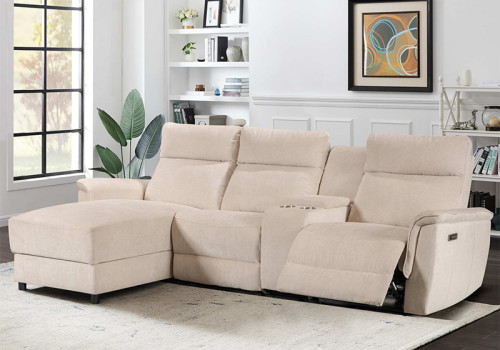 Electric Modular Recliner Sofa with Chaise Lounge and Storage