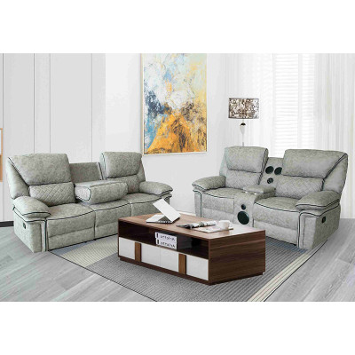 Comfortable manual recliner sofa set with Bluetooth speakers
