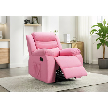 Stable Wooden Frame Kid Recliner Chair with Slow-Recovery Sponge