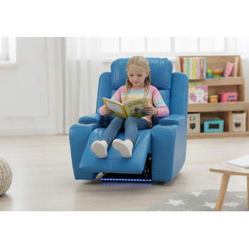 Breathable Air Leather Kid Recliner with Durable Sponge  for Living Room