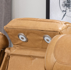 Genuine Leather Nursery Recliner Chair with Electric Headrest for Bedroom