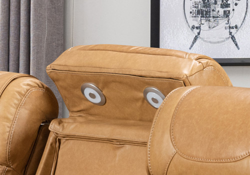 Genuine Leather Nursery Recliner Chair with Electric Headrest for Bedroom