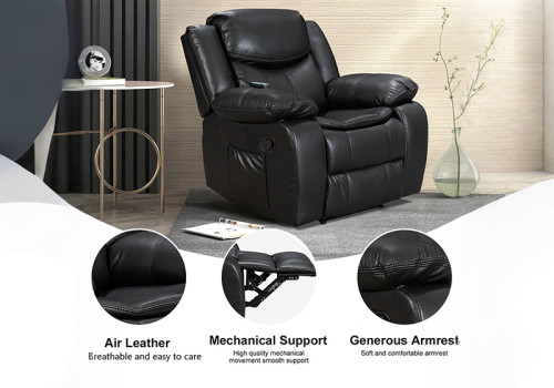 Air Leather Manual Motion Recliner Chair for Sale With Massage and Heating