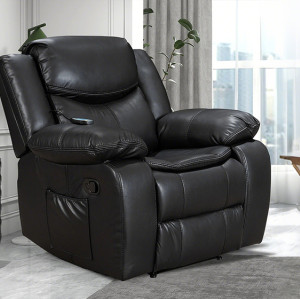 Air Leather Manual Motion Recliner Chair for Sale With Massage and Heating