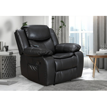 Air Leather Manual Motion Recliner Chair for Sale With Massage and Heating