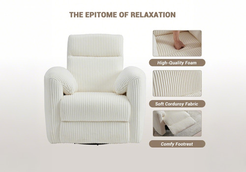 Fabric Recliner Chair with High Resilience Sponge Breathable for Nursery Room