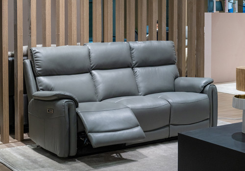 Real Leather Recliner Sofa with Energy Efficient Motor for Apartment Living