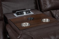 Genuine Leather Power Reclining Sofas with Bluetooth Speaker and Cup Holder