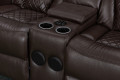 Genuine Leather Power Reclining Sofas with Bluetooth Speaker and Cup Holder
