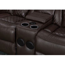 Genuine Leather Power Reclining Sofas with Bluetooth Speaker and Cup Holder
