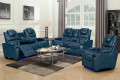 Genuine Leather Power Reclining Sofas with Bluetooth Speaker and Cup Holder