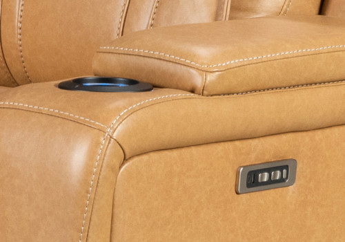 Luxury Genuine Leather Power Recliner Sofa with Silent Motor