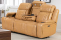 Luxury Genuine Leather Power Recliner Sofa with Silent Motor